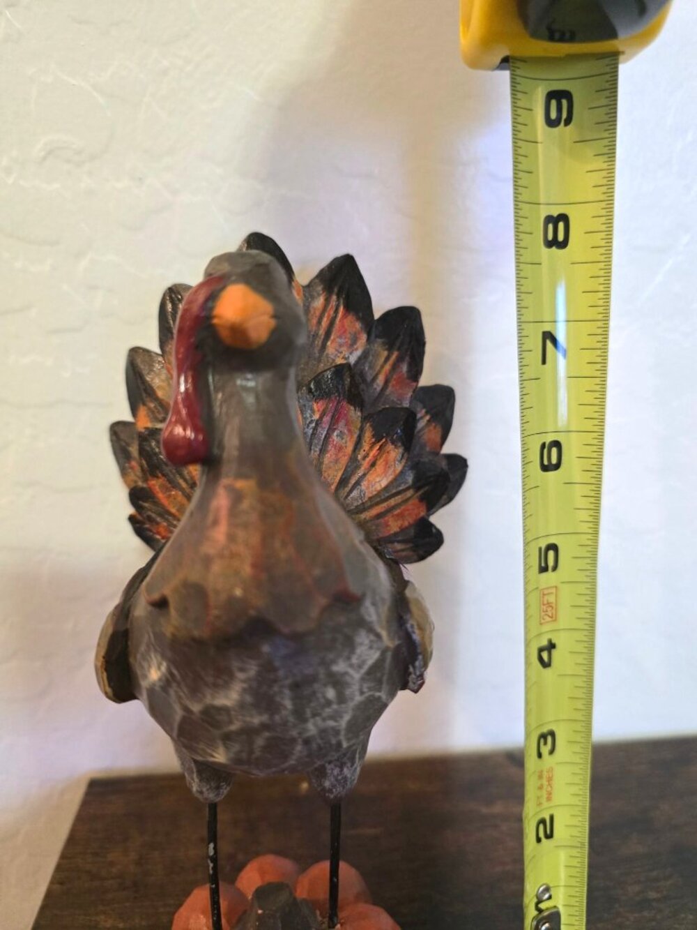 Set of 2 Turkey Figurines On Pumpkin Bases Fall Harvest Thanksgiving - Picture 7 of 15